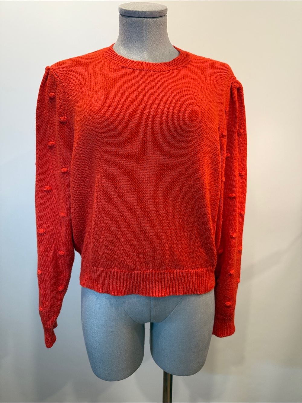 Levi’s Orange Pom Pom Sleeve Sweater – Size Medium